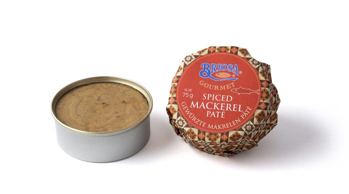 קופסת ממרח מקרל פיקנטי בשמן זית מקטלוג BRIOSA GOURMET