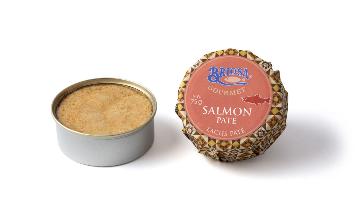 קופסת ממרח סלמון בשמן זית מקטלוג BRIOSA GOURMET