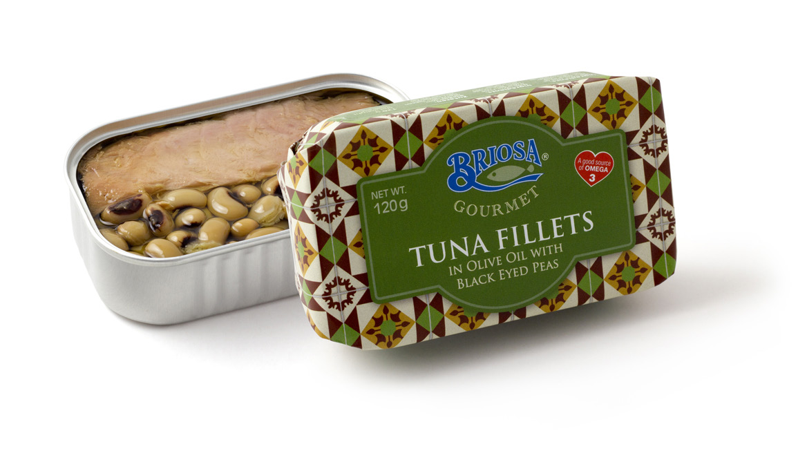 קופסת פילה טונה בשמן זית עם לוביה מקטלוג BRIOSA GOURMET